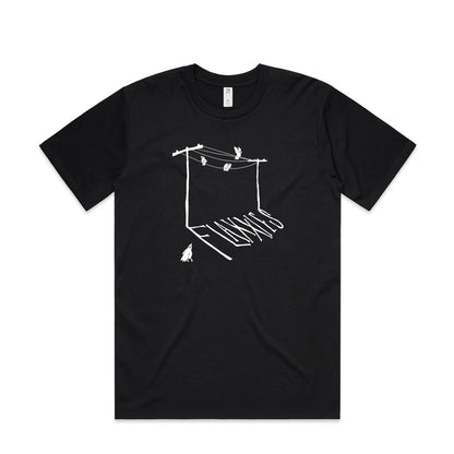 Flaxxies 'Birds on Wire' Shirt: Black